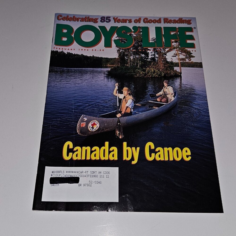 VTG Boys' Life Magazine Issue February 1996 Boy Scouts Scouting Canada by Canoe